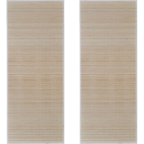 Tapis rectangulaire en bambou naturel, 2 pièces, 120 x 180 cm (1/5)