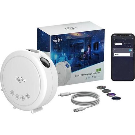 Nitebird LB4 Tuya Star Proyector, 360°, Wi-Fi, Mando a distancia, Blanco (1/5)