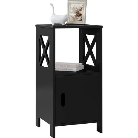 WOLTU 1x Tall Bedside Table X Shape End Table, Black (1/5)