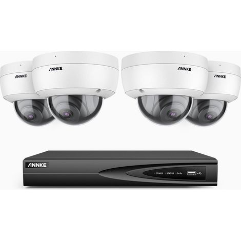 ANNKE 5MP 4 canali PoE sistema di sicurezza per esterni 4 telecamere, Kit Videosorveglianza visione notturna,4TB HDD (1/5)