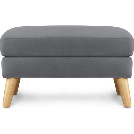 KONSIMO Sitzhocker Gestell aus Massivholz "TAGIO", Grau, Stoff, Scandinavian, 80x46x65cm (1/5)