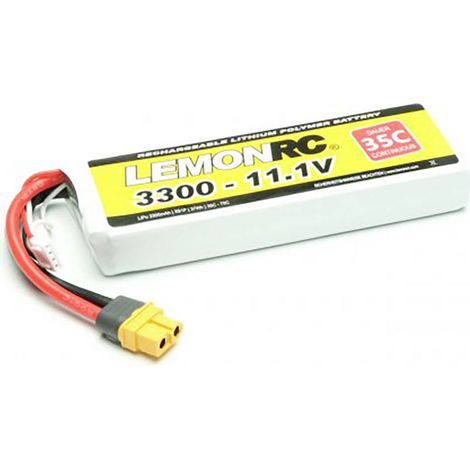 LemonRC Pack de batterie (LiPo) 11.1 V 3300 mAh Nombre de cellules: 3 35 C Softcase XT60