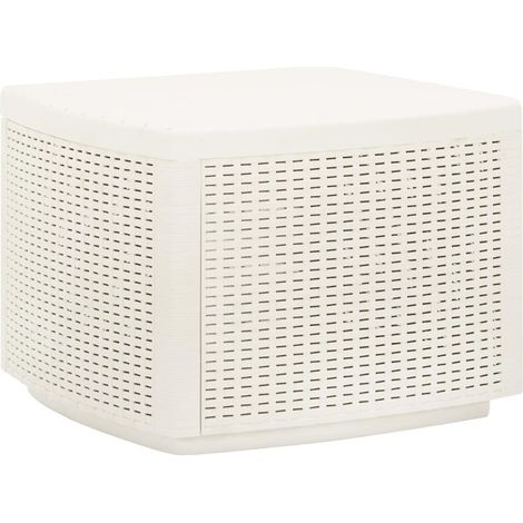vidaXL Mesa de jardín plástico blanco 53x53x40 cm (1/5)