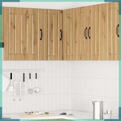 Armoire d'angle murale de cuisine - Lucca - chêne artisanal - 57×57×60 cm - Charge 70 kg (1/5)