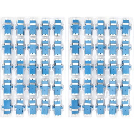 50 Pièces Coupleur de Fiber Optique 50 Pièces Coupleur de Fiber Optique Connecteur Couplerlc pour Bride Duplex Lc Lc (1/5)