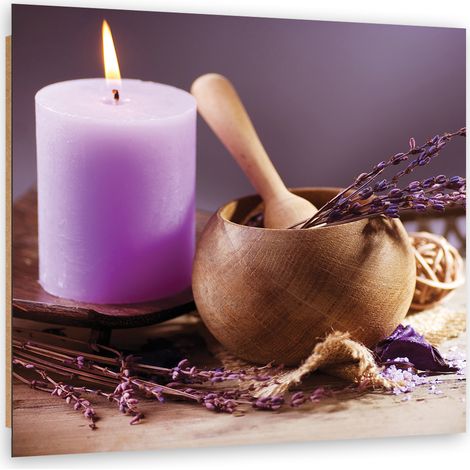 Quadro deco panel, Spa Lavender Candle - 30x30 (1/5)