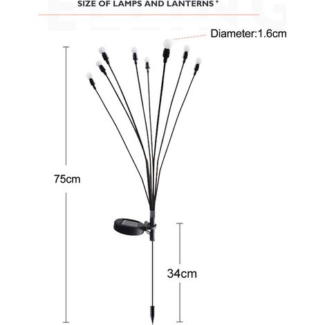 Ortviai Lampes solaires à lucioles oscillantes 2 pack × 10 têtes, étanches IP65, contrôle intelligent lumière, décoration jardin (1/5)