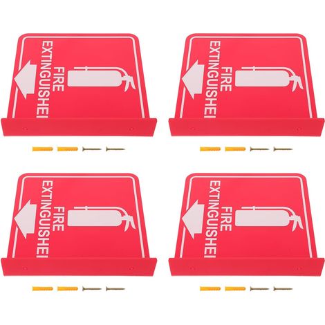 Ensemble De 4 Ensemble de 4 Panneaux d'Extincteur 15 X 15 CM en Acrylique Double Face avec Flèche Bas, Vis Incluses, Panneau de Sécurité Incendie Intérieur pour Bureau, Commerce et (1/5)