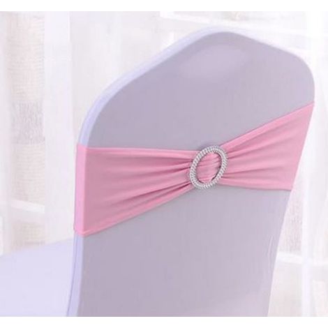 Noeuds de Chaise Elastique - Décoration pour Mariage Fête Baptême - Rose (1/2)