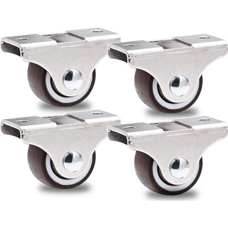 BRAVIX Lot de mini-roulettes de 25 mm en caoutchouc fixées dans un écrin pivotant en métal - Pour meubles, appareils électro-ménagers et équipements-Lot de 8
