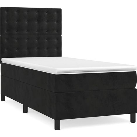 Maison Exclusive - Boxspringbett mit Matratze Schwarz 80x200 cm S (1/5)
