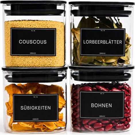 Lot de 4 bocaux de conservation carrés avec couvercle 700 ml (1/5)