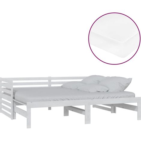 Maison Exclusive - Ausziehbares Tagesbett 2x(90x200) cm Weiß Mass