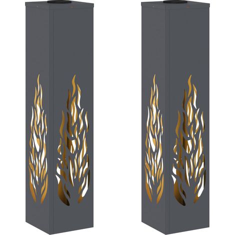 Solar LED Weg Licht 2 pcs Anthrazit Kalt gewalzter Stahl vidaXL