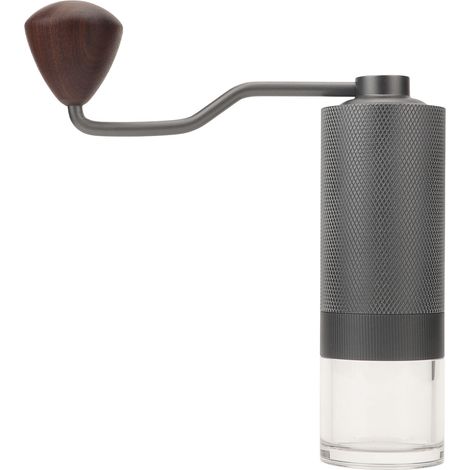 Manuelle Kaffeemühle, feiner Mahlgrad, ergonomischer Griff, tragbar, ideal für Zuhause, Büro und Reisen (grau). (1/5)