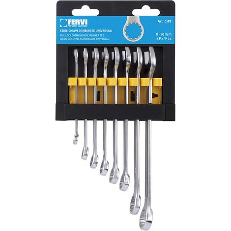 Juego de 6 llaves combinadas multilock Fervi 0187