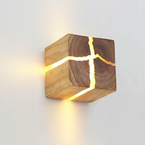 Aplique de pared Ensoleille de madera maciza de 8 cm, estilo nórdico, LED de 5 W, compatible con varias bombillas, decoración moderna de interiores.