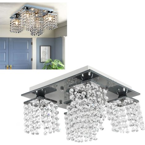 Plafonnier en cristal, plafonnier moderne, douille G9 en cristal, suspension goutte de pluie (1/5)