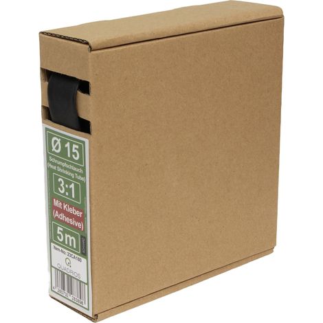 Quadrios 23CA180 Gaine thermorétractable avec colle noir 15 mm Taux de retreint:3:1 5 m V908863 (1/5)