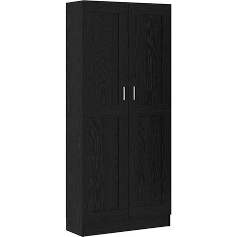 Bibliothèque étagère de rangement - Chêne noir 82,5 x 30,5 x 185 cm Bois d'ingénierie fr14961 (1/5)