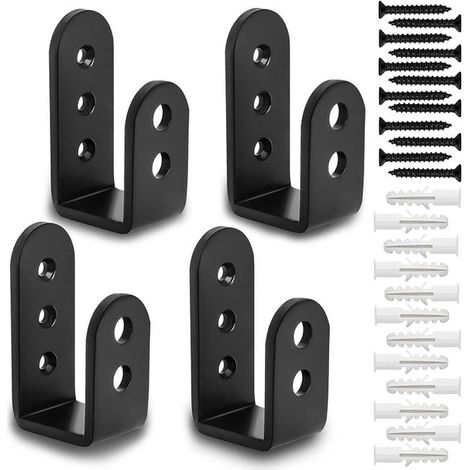 Supports Sécurité Porte (4pcs) – Pour Barres de Renfort 2x4, Sécurisation Entrée, Garage ou Cabane (1/5)