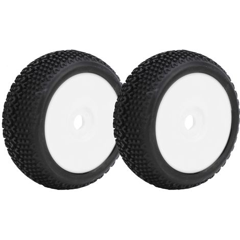 2 pneus en caoutchouc, moyeu hexagonal de 17 mm, pièce de rechange pour voiture RC Crawler 1/8, blanc (1/5)