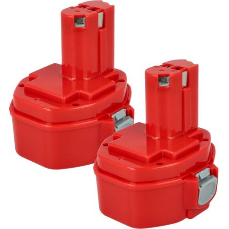 2x Batterie compatible avec Makita 6281DWPE, 6281D, 6280DWAE, 6333D, 6280DWALE, 6280D, 6271DWAE outil électrique (3000 mAh, NiMH, 14,4 V) (1/4)