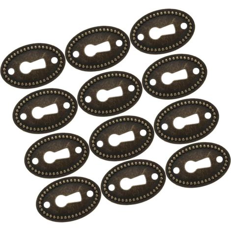 Lot de 12 plaques protection ovales en alliage pour serrure, 35 x (1/5)