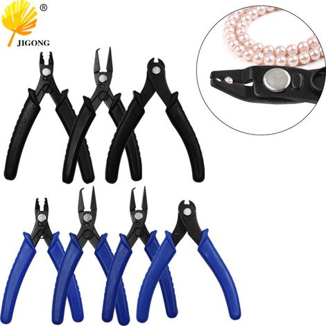 Pince à crochet à poignée en PVC à monter soi-même - Pince à crochet de positionnement multifonctionnelle, pince de réparation de circuits, pince à bijoux (une paire bleue) (1/5)