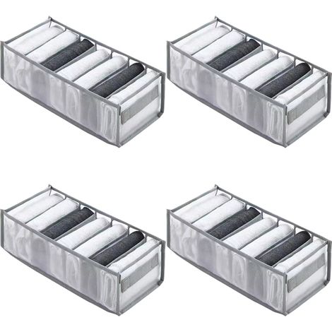 Set di 4 organizer per armadio, cassetti pieghevoli per armadio, contenitori per abiti da camera da letto
