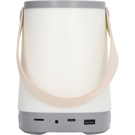 Veilleuse pour chambre d'enfant rechargeable par USB, batterie 1800 mAh, fond en silicone, design portable, cuir PU, ABS, idéale pour le camping (gris). (1/5)