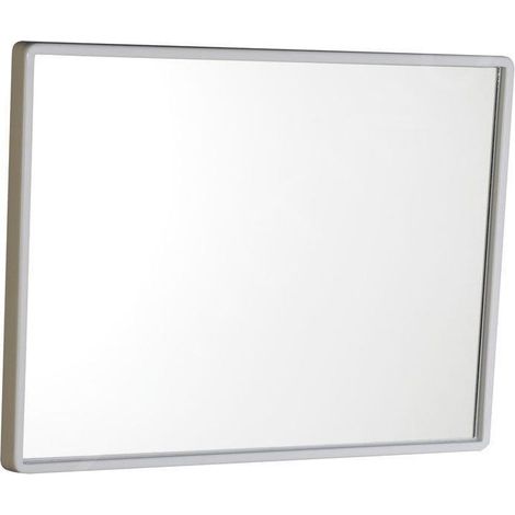 Miroir dans cadre en plastique 40x30cm, blanc (1/4)