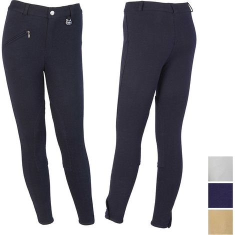Pantaloni equitazione Winner per bambino in cotone elasticizzato anatomico: 5/6 anni, bianco