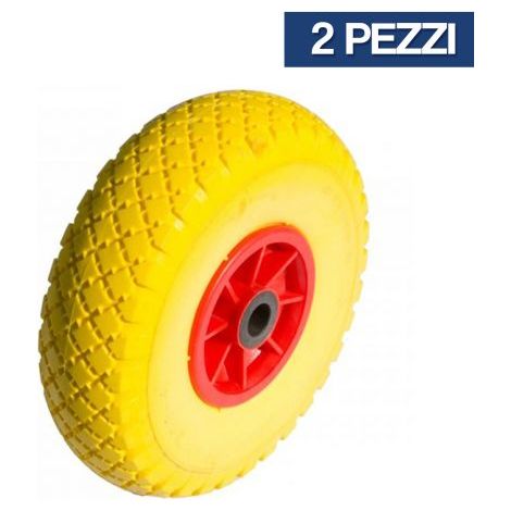 2 PEZZI RUOTA PER CARRELLO PORTAPACCHI PIENA IN POLIURETANO 250X75 (28900/1)