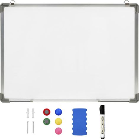 Lavagna Magnetica Bianca Cancellabile a Secco 90x60 cm Acciaio vidaXL