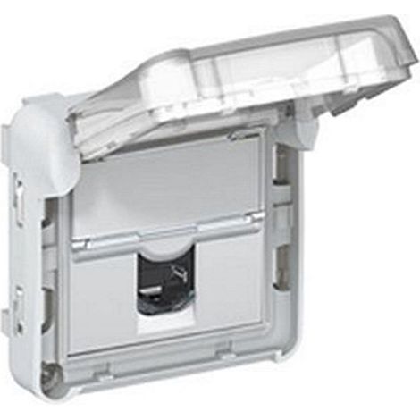 LEGRAND 069569 PRISE RJ45 ÉTANCHE CATÉGORIE6 FTP PLEXO COMPOSABLE IP55, GRIS (1/3)