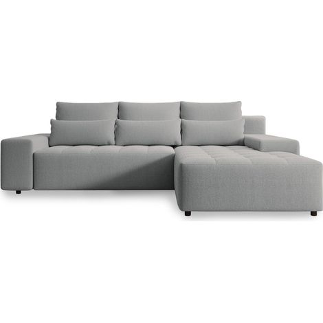 Selsey Neluro – Ecksofa mit Schlaffunktion & Bettkasten, Chenille wasserabweisend, Universal, Hellgrau