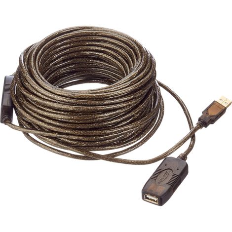 USB 2.0 Aktivverlängerungskabel, USB-A Stecker  USB-A Buchse Verwendung: Verlängern eines USB-A Kabels inkl. Signalverstärkung
