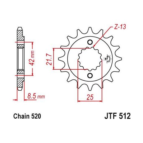 Pignon de sortie de boite Esjot pour Moto Kawasaki 250 BJ