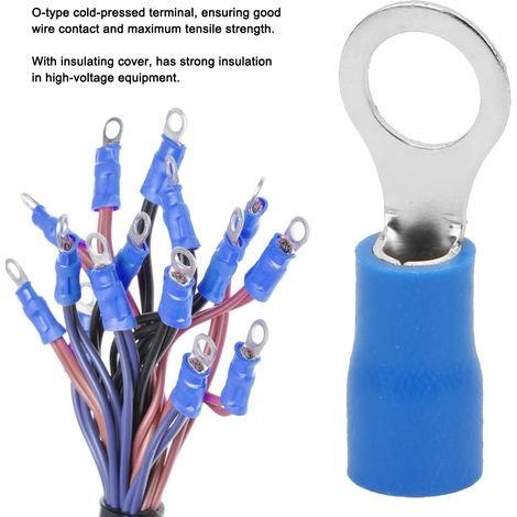 Kit de 1000 cosses isolées en laiton à sertir type O RV2-5 pour travaux électriques (1/5)