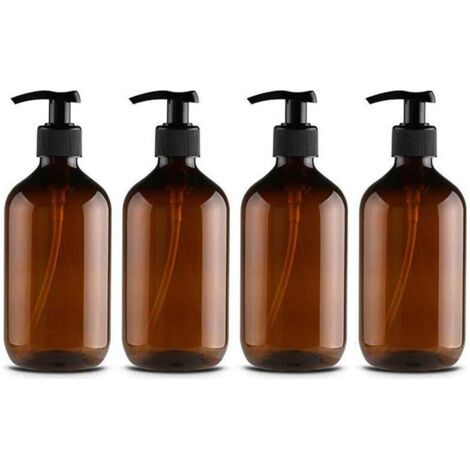 Distributeurs de Savon et de Lotion, 4Pcs 500ML Vide Rechargeables Shampooing Gel Douche Emballage Bouteille récipient Bocal avec Pompe en Plastique pour Maquillage Cosmétique de Bain Savon Liquide