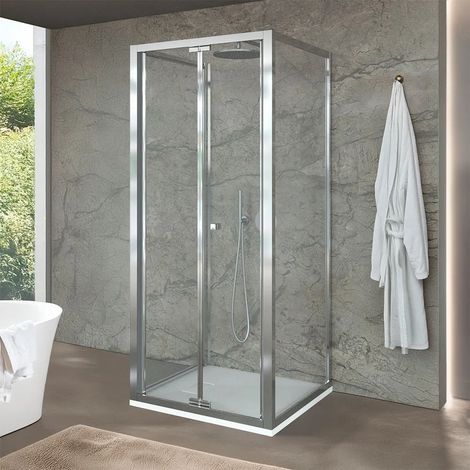 Box doccia 70x70x70 cm porta a soffietto trasparente H 200 cm Ted (1/5)