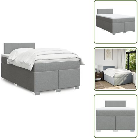 Boxspringbett mit Matratze Hellgrau 120x200 cm Stoff - Boxspringbett - Boxspringbetten - Bett - Bett Mit Stauraum (1/5)