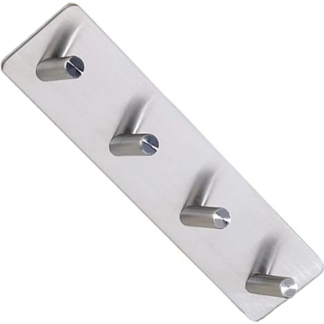 Ganchos adhesivos de alto rendimiento: Ganchos de pared de acero inoxidable (paquete de 4) (1/3)