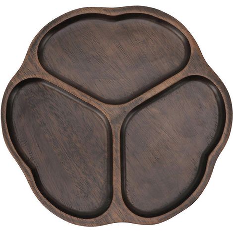 Unterteiltes Serviertablett aus Holz für Vorspeisen, Snacks, Gemüseplatte, dekorative Servierplatte mit Fächern