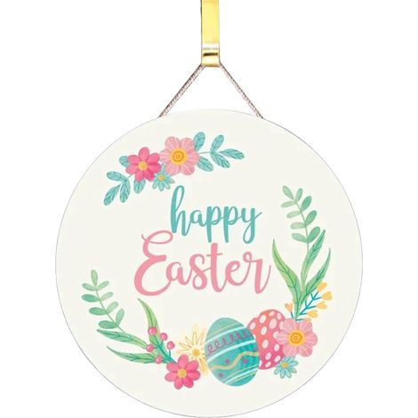 Guirlande De Porte - Couronne De Printemps En Bois Pour Décoration De Pâques Fêtes Et Saisons - 32 Cm (1/5)