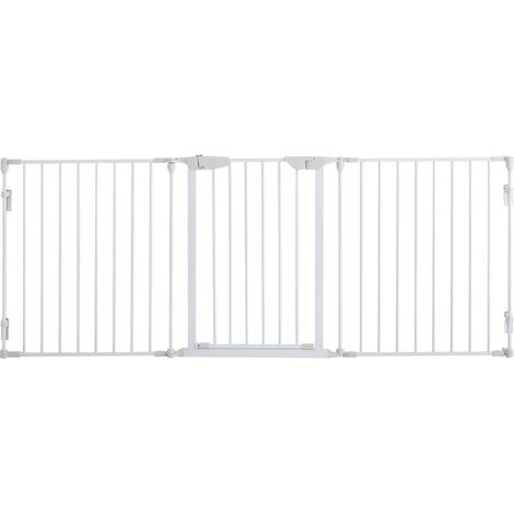 PawHut Cancelletto di Sicurezza per Cani Pieghevole e Modulabile Bianco