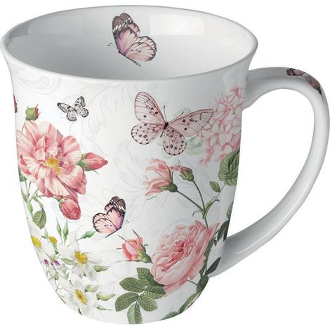 Mug Amelia papillons et fleurs roses