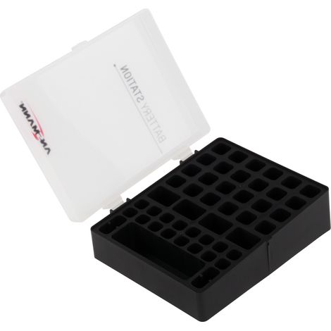 ANSMANN Batteriebox für 48 Batterien Akkus Größe AAA, AA, 9V