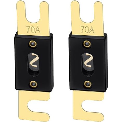 ANL 70 AMP ANL-70 FUSE FOR CAR VEHICLES AUDIO SYSTEM SHEET GOLD & BLACK 2 PACK (1/5)